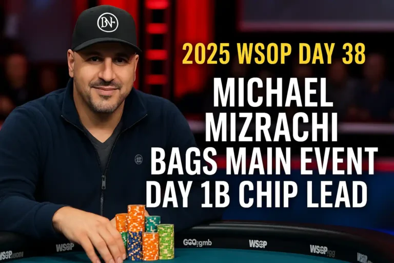 2025 WSOP Day 38 Recap Mizrachi Bags Main Event Day 1b Chip Lead