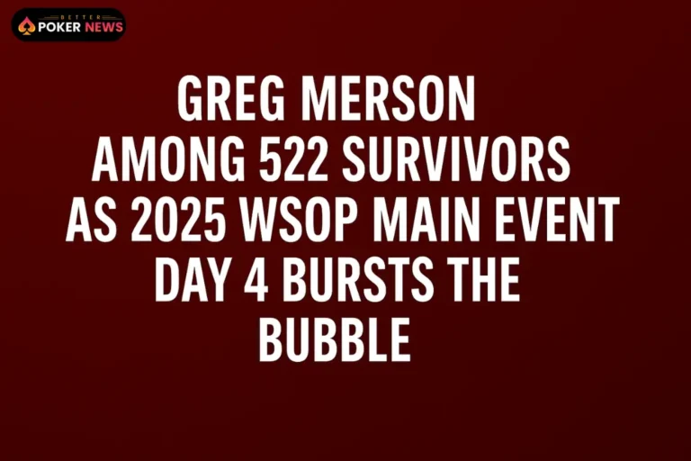 Greg Merson Survives WSOP 2025 Main Event Day 4 As Money Bubble Bursts